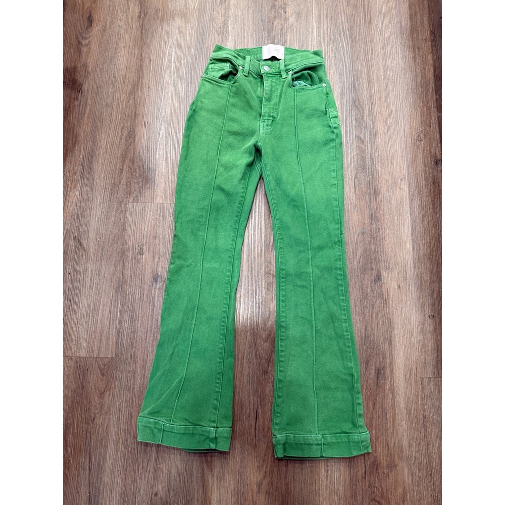 Revice Denim Venus Star Green High Rise Flare Jeans Front‎ Seam Star Back 26